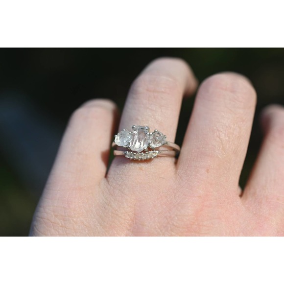 COPY - Engagement ring set, raw diamond ring raw stone ring alternative … - Picture 4 of 5